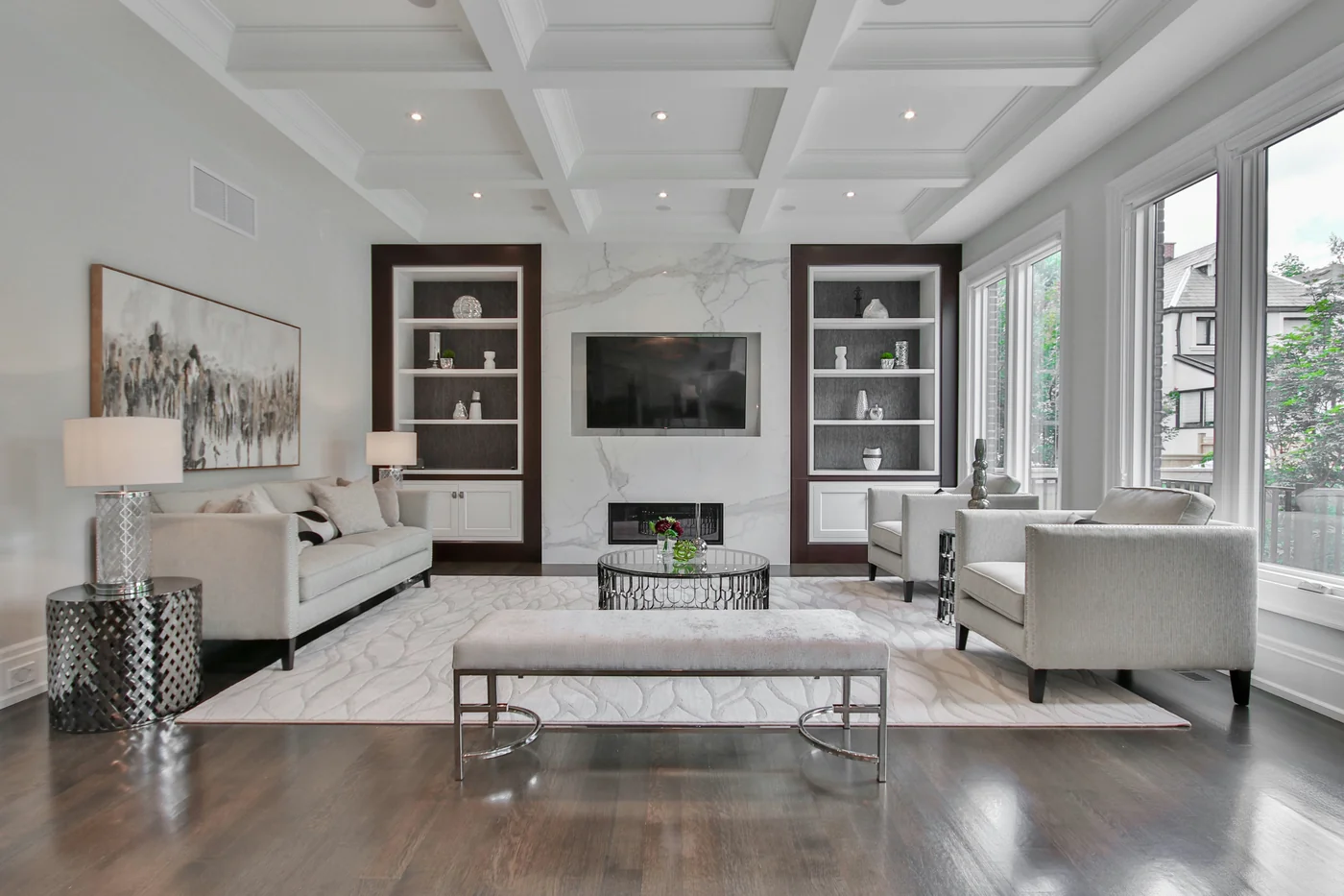 Elegant staged luxury living room