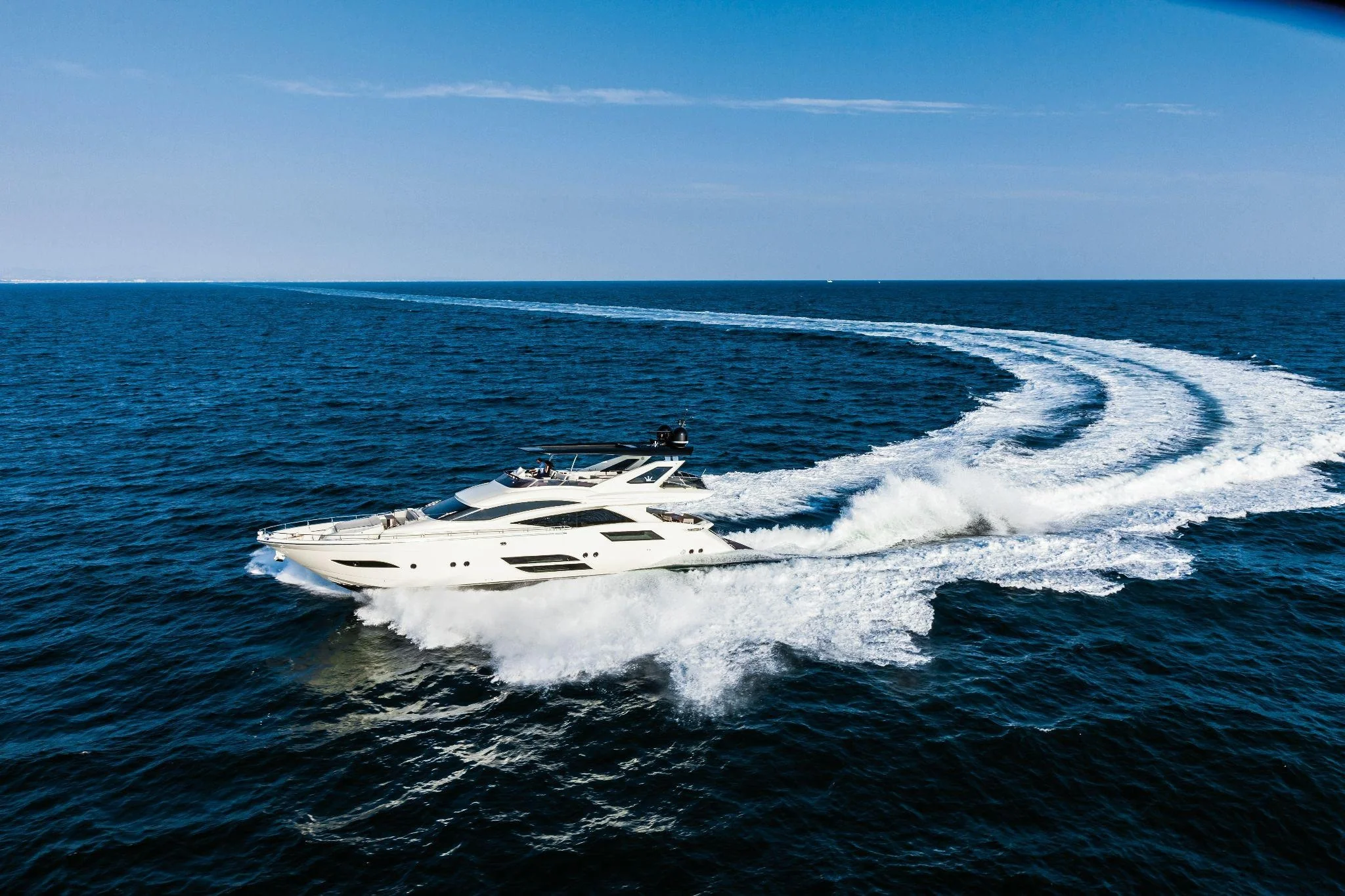 Luxury yacht cruising off the South Florida coast